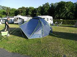 Ed's tent in de wind